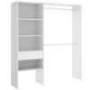 Armoire Lhotse, Structure Pour Dressing, Portemanteau Ouvert, 160x40h187 Cm, Blanc