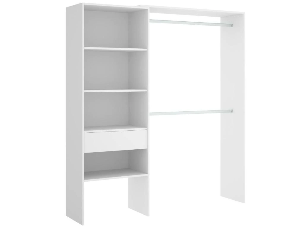 Armoire Lhotse, Structure Pour Dressing, Portemanteau Ouvert, 160x40h187 Cm, Blanc 1 Armoire Lhotse, Structure Pour Dressing, Portemanteau Ouvert, 160x40h187 Cm, Blanc