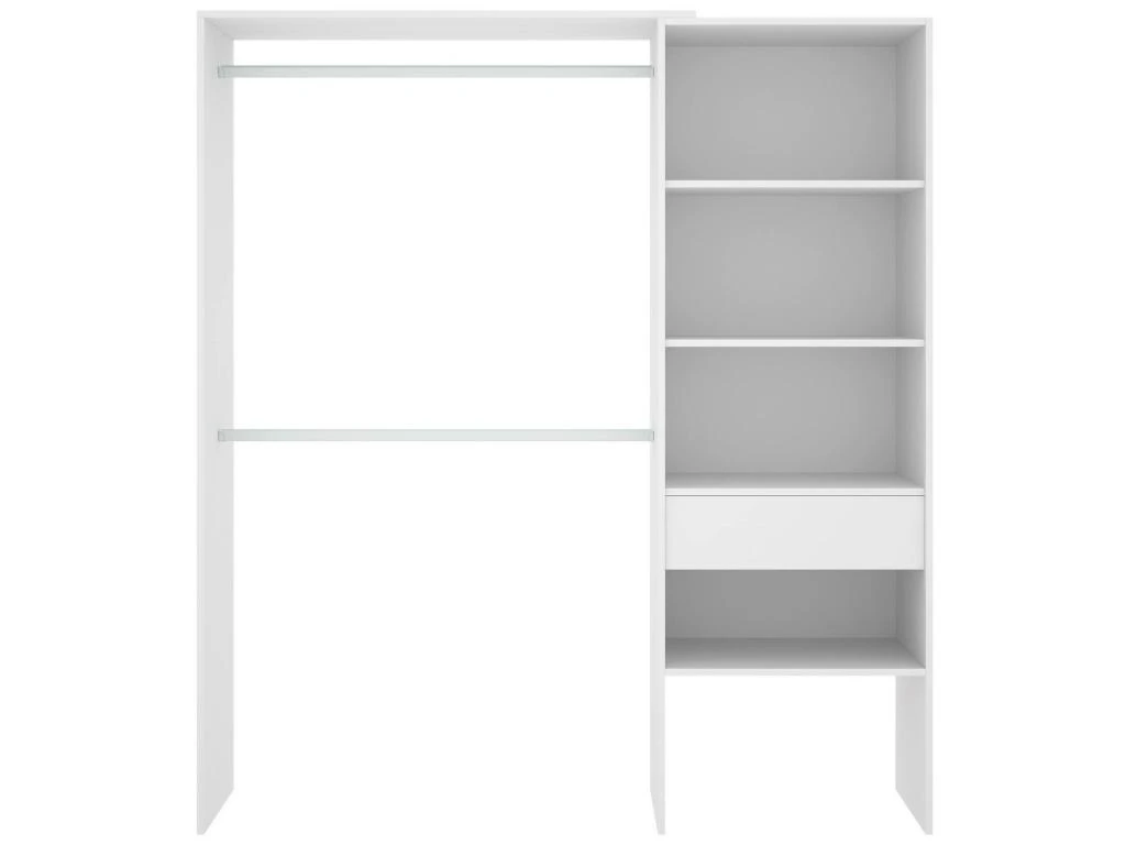 Armoire Lhotse, Structure Pour Dressing, Portemanteau Ouvert, 160x40h187 Cm, Blanc 4 Armoire Lhotse, Structure Pour Dressing, Portemanteau Ouvert, 160x40h187 Cm, Blanc – Image 4