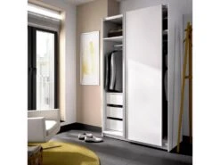 Armoire Annapurna, Porte-manteau Pour Chambre, Armoire Avec 2 Portes Coulissantes, 120x65h204 Cm, Blanc -Fren Soldes Boutique armoire et dressing 22793831