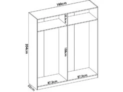 Armoire Prado, Portemanteau Pour Chambre, Armoire Avec 4 Portes Battantes, 180x52h204 Cm, Blanc -Fren Soldes Boutique armoire et dressing 22793845