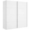 Armoire Saltoro, Porte-manteau Pour Chambre, Armoire Avec 2 Portes Coulissantes, 180x65h204 Cm, Blanc