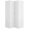 Armoire Dcipo, Meuble D'angle Pour Chambre à Coucher, Armoire D'angle Avec 2 Portes Battantes, 91x93h184 Cm, Blanc