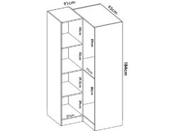 Armoire Dcipo, Meubles D'angle Pour Chambre à Coucher, Armoire D'angle Avec 2 Portes Battantes, 91x93h184 Cm, Chêne -Fren Soldes Boutique armoire et dressing 22896195