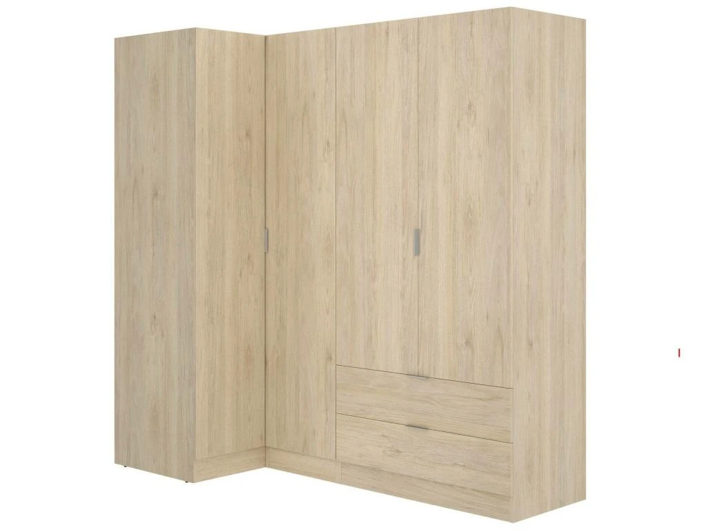 Armoire Dmellin, Meubles D'angle Pour Chambre à Coucher, Armoire D'angle Avec 4 Portes Battantes, 174x91h184 Cm, Chêne 1 Armoire Dmellin, Meubles D'angle Pour Chambre à Coucher, Armoire D'angle Avec 4 Portes Battantes, 174x91h184 Cm, Chêne
