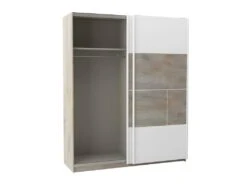 NINO LIGHT - Armoire Effet Bois Portes Coulissantes Avec Frein 8 NINO LIGHT - Armoire Effet Bois Portes Coulissantes Avec Frein -Fren Soldes Boutique armoire et dressing 8968375