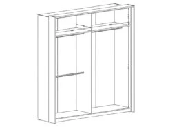 Armoire 230cm Avec Miroirs, Portes Coulissantes. LED Et Pack étagères Inclus. Collection KEITH. Coloris Chêne Foncé -Fren Soldes Boutique armoire et dressing 8968469