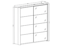 Armoire 230cm Avec Miroirs, Portes Coulissantes. LED Et Pack étagères Inclus. Collection KEITH. Coloris Chêne Foncé -Fren Soldes Boutique armoire et dressing 8968471