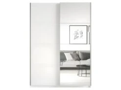 Armoire Design 120cm. 2 Portes Avec Miroirs Modulables. Couleur Blanc Mat. Collection EOS