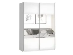 Armoire Design 120cm. 2 Portes Avec Miroirs Modulables. Couleur Blanc Mat. Collection EOS -Fren Soldes Boutique armoire et dressing 8968557