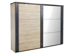 SIWA - Armoire 2 Portes Coulissantes 217cm Avec Leds