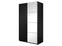 Armoire Design 150cm. 2 Portes Avec Miroirs Modulables. Couleur Noir Mat. Collection EOS