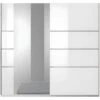 Armoire Design 2 Portes 200 Cm Avec Miroir. Couleur Blanc Brillant. Collection EOS