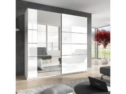 Armoire Design 2 Portes 200 Cm Avec Miroir. Couleur Blanc Brillant. Collection EOS -Fren Soldes Boutique armoire et dressing 8979165