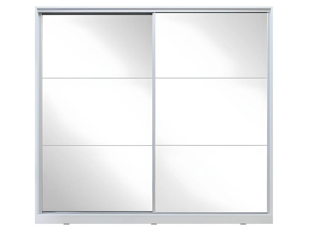 Armoire Blanche 200cm Avec Miroirs, Portes Coulissantes. Collection CALABRE. 3 Armoire Blanche 200cm Avec Miroirs, Portes Coulissantes. Collection CALABRE. – Image 3