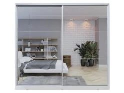 Armoire Blanche 200cm Avec Miroirs, Portes Coulissantes. Collection CALABRE. 8 Armoire Blanche 200cm Avec Miroirs, Portes Coulissantes. Collection CALABRE. -Fren Soldes Boutique armoire et dressing 8979217