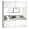 Armoire Design 200cm. 2 Portes Avec Miroirs Modulables. Couleur Blanc Mat. Collection EOS