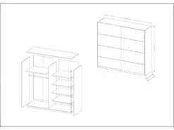 Armoire Design 200cm. 2 Portes Avec Miroirs Modulables. Couleur Blanc Mat. Collection EOS -Fren Soldes Boutique armoire et dressing 8979303
