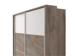 NINO LIGHT - Armoire Effet Bois Portes Coulissantes Avec Frein + Arche Leds -Fren Soldes Boutique armoire et dressing 8979319