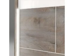 NINO LIGHT - Armoire Effet Bois Portes Coulissantes Avec Frein + Arche Leds -Fren Soldes Boutique armoire et dressing 8979321