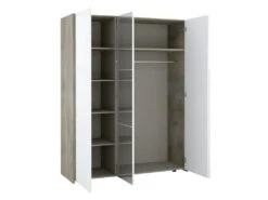 NINO LIGHT - Armoire 3 Portes Effet Bois Clair Avec Miroir -Fren Soldes Boutique armoire et dressing 8979355