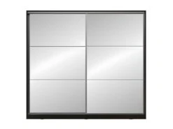 Armoire Noire 200cm Avec Miroirs, Portes Coulissantes. Collection CALABRE. -Fren Soldes Boutique armoire et dressing 8979413