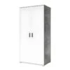 Armoire 2 Portes Blanc Et Gris Soma - Blanc