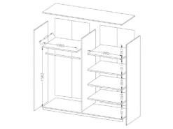 Armoire 220cm. 2 Portes Coulissantes Avec Miroirs Couleur Chêne. Collection FLOYD 6 Armoire 220cm. 2 Portes Coulissantes Avec Miroirs Couleur Chêne. Collection FLOYD -Fren Soldes Boutique armoire et dressing 9326017
