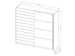 Armoire 2 Portes Coulissantes 200cm Couleur Chêne Et Blanc. Collection FLOYD 6 Armoire 2 Portes Coulissantes 200cm Couleur Chêne Et Blanc. Collection FLOYD -Fren Soldes Boutique armoire et dressing 9575009