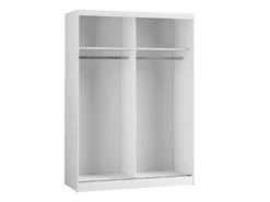 Armoire Blanche 150cm Avec Miroirs, Portes Coulissantes Et Pack étagères. Collection BRISBANE. -Fren Soldes Boutique armoire et dressing 9575025