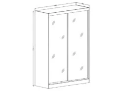 Armoire Blanche 150cm Avec Miroirs, Portes Coulissantes Et Pack étagères. Collection BRISBANE. -Fren Soldes Boutique armoire et dressing 9575029