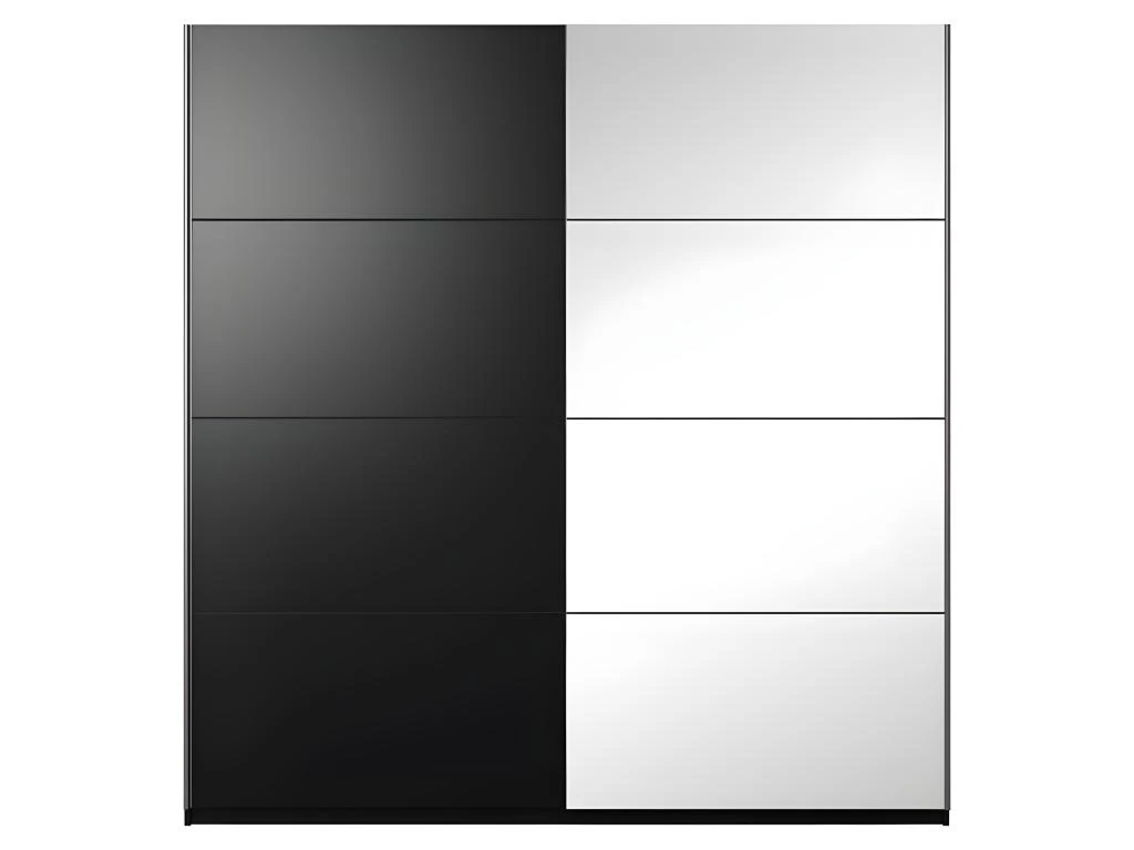 Armoire Design 220cm. 2 Portes Avec Miroirs Modulables. Couleur Noir Mat. Collection EOS 4 Armoire Design 220cm. 2 Portes Avec Miroirs Modulables. Couleur Noir Mat. Collection EOS – Image 4