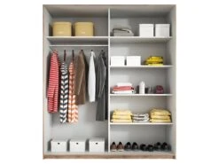 Armoire Design 2 Portes 200cm Couleur Chêne Foncé. Collection EOS 7 Armoire Design 2 Portes 200cm Couleur Chêne Foncé. Collection EOS -Fren Soldes Boutique armoire et dressing 9575253