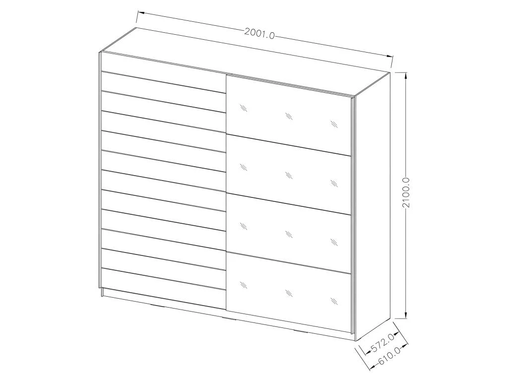 Armoire Design 2 Portes 200cm Couleur Chêne Foncé. Collection EOS 5 Armoire Design 2 Portes 200cm Couleur Chêne Foncé. Collection EOS – Image 5