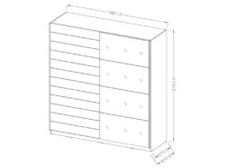 Armoire Design 2 Portes 180cm Couleur Chêne Foncé. Collection EOS -Fren Soldes Boutique armoire et dressing 9575463