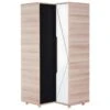 Armoire D'angle 2 Portes Evolve Bois Blanc Et Noir