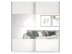 Armoire Design 180cm. 2 Portes Avec Miroirs Modulables. Couleur Blanc Mat. Collection EOS