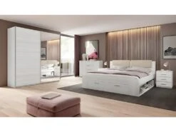 Armoire 2 Portes Coulissantes 200cm Coloris Blanc Avec Miroir. Collection FLOYD -Fren Soldes Boutique armoire et dressing 9575643