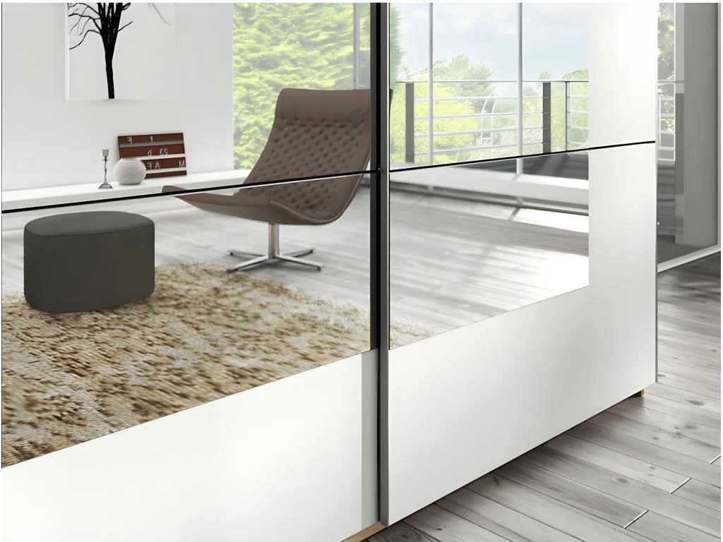 Armoire Design 2 Portes 180cm Couleur Chêne Clair Et Blanc. Collection EOS 2 Armoire Design 2 Portes 180cm Couleur Chêne Clair Et Blanc. Collection EOS – Image 2