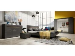 Armoire Design 5 Portes Et 3 Miroirs Couleur Grise Finitions Glossy - LUCIA -Fren Soldes Boutique armoire et dressing 9576255