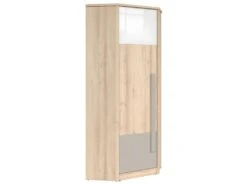 Armoire D'angle 1 Porte Stella Bois Gris Et Blanc -Fren Soldes Boutique armoire et dressing 9576263