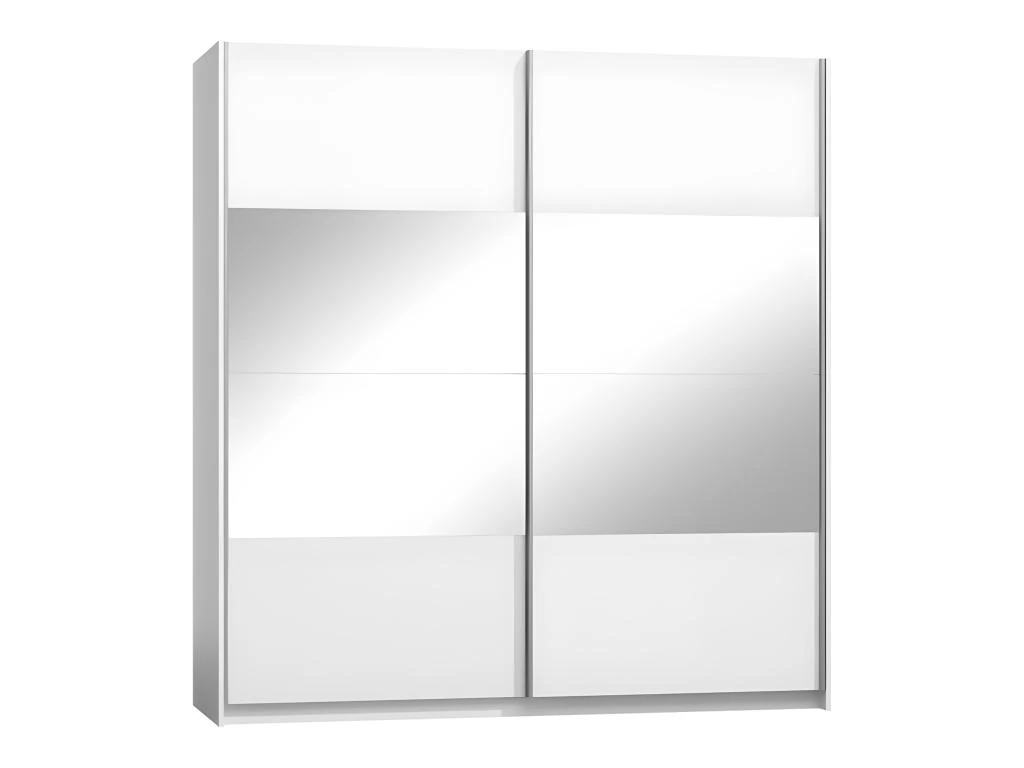 Armoire Design Deux Portes Coulissantes VERONA. Miroirs Inclus. Coloris Blanc Alpins, Finitions Brillants 1 Armoire Design Deux Portes Coulissantes VERONA. Miroirs Inclus. Coloris Blanc Alpins, Finitions Brillants
