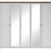 Armoire 250x220 Avec 5 Portes. Coloris Blanc Et Chêne. Collection ASSIA