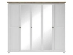 Armoire 250x220 Avec 5 Portes. Coloris Blanc Et ChĂȘne. Collection ASSIA