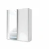 Armoire, Garde Robe GOZU 150 Cm Deux Portes Coulissantes. Dressing Complet Avec Miroir, Penderie Et étagères. Coloris Blanc