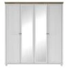Armoire 200x220 Avec 4 Portes. Coloris Blanc Et Chêne. Collection ASSIA