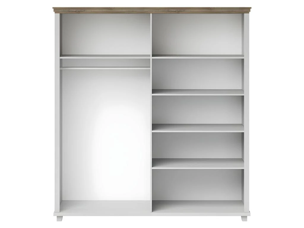 Armoire 200x220 Avec 4 Portes. Coloris Blanc Et Chêne. Collection ASSIA 5 Armoire 200x220 Avec 4 Portes. Coloris Blanc Et Chêne. Collection ASSIA – Image 5