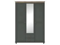 Armoire 150x220 Avec 3 Portes Et 2 Tiroirs. Coloris Vert Kaki Et Chêne. Collection ASSIA -Fren Soldes Boutique armoire et dressing 9576901
