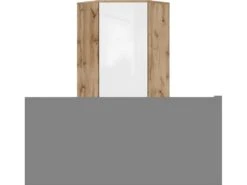 Armoire D'angle 1 Porte June Blanc Et Bois