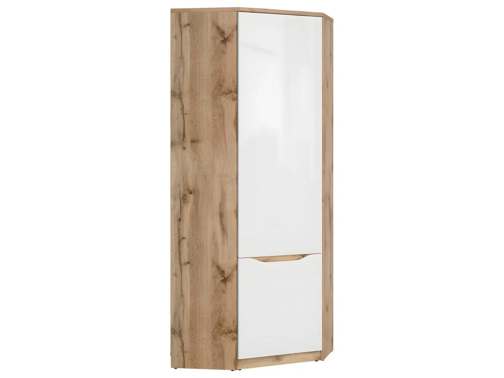 Armoire D'angle 1 Porte June Blanc Et Bois 2 Armoire D'angle 1 Porte June Blanc Et Bois – Image 2